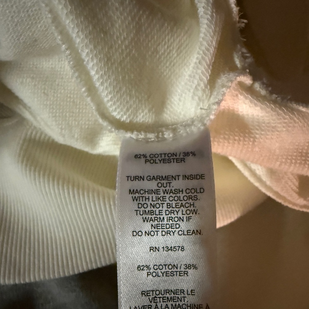 Vineyard Vines Cream Pullover with Pale Pink Logo - Picture 5 of 6
